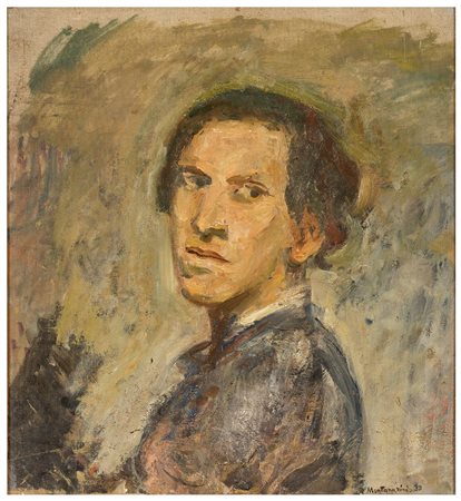 LUIGI MONTANARINI Firenze 1906 - Roma 1998 Autoritratto, 1933 Olio su tela cm...