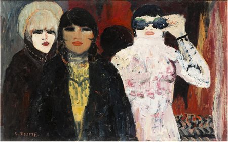 SALVATORE FIUME Comiso 1915 - Milano 1997 Nottambule in Viale Zara, 1960 ca....