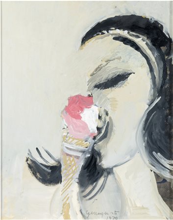 ALBERTO GIANQUINTO Venezia, 1929 - Jesolo 2003 Gelato Olio su tela cm 60 x 50...