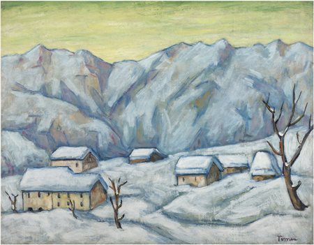 FIORENZO TOMEA Zoppè di Cadore 1910 - Milano 1960 Alpedi mera, 1951 Olio su...