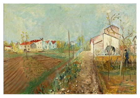 ADRIANO DI SPILIMBERGO Buenos Aires 1908 - Milano 1975 Paesaggio, 1938 Olio...