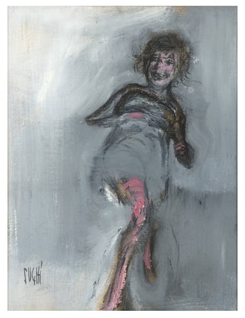 ALBERTO SUGHI Cesena 1928 - Roma 2012 Figura di donna, 1960 ca. Olio su tela...