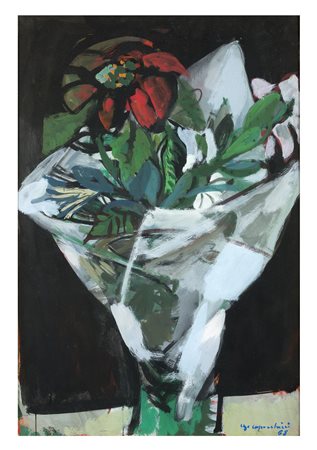 UGO CAPOCCHINI Barberino Val d'Elsa 1901 - Firenze 1980 Fiori, 1968 Olio su...