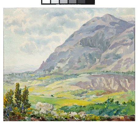 PITTORE NORD EUROPEO INIZI XX SECOLO Paesaggio Olio su tela cm 60 x 70 Firma...