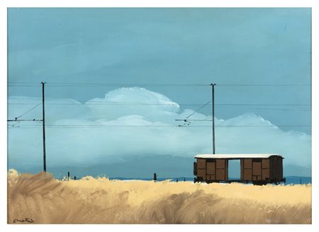 ENOTRIO Buenos Aires 1920 - Pizzo 1989 Binari lungo il Tirreno Olio su...