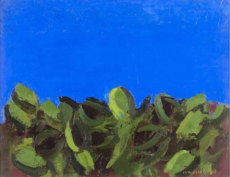 ENNIO MORLOTTI Lecco 1910 - Milano 1992 Vegetazione, 1960 Olio su tela cm 50...