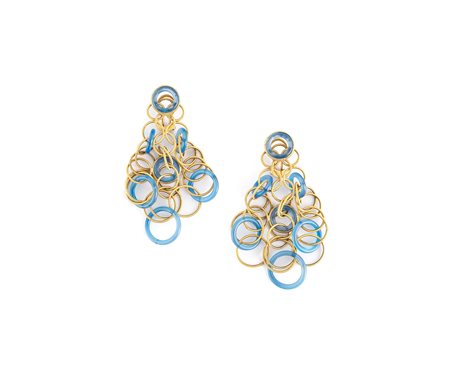 Buccellati, orecchini in oro e calcedonio. Collezione Hawaii