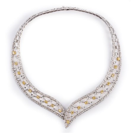 Damiani, collana in oro e diamanti, collezione Rete, anni 2000