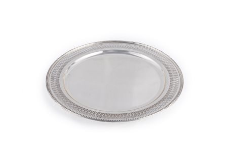 R. Miracoli & F., vassoio in argento, Italia, XX secolo