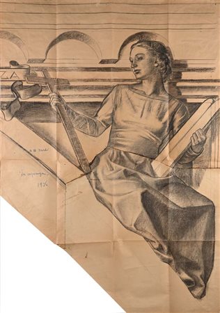 Antonio Maria Nardi (Ostellato 1897 - Bologna 1973) Disegno preparatorio...