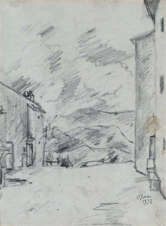 Ottone Rosai (Firenze 1895 - Ivrea 1957) Studio di campagna 1932 Firma e data...