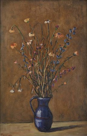 Fiorenzo Tomea (Zoppè Di Cadore 1910 - Milano 1960) Vaso di fiori Firma in...