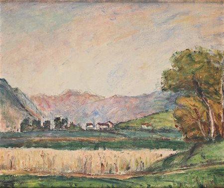 Arturo Tosi (Busto Arstizio 1871 - Milano 1956) Paesaggio Firma in basso a...