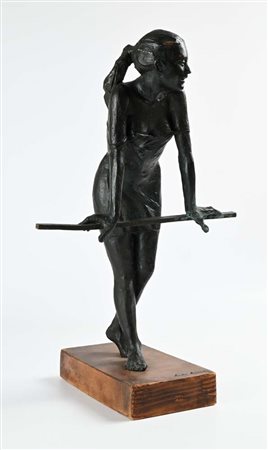 Leonardo Lucchi (Cesena 1952) Al balcone 1990 Firma incisa "Leonardo Lucchi"....