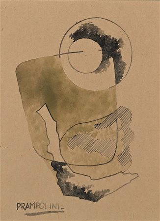 Enrico Prampolini (Modena 1894 - Roma 1956) Composizione astratta Firma in...