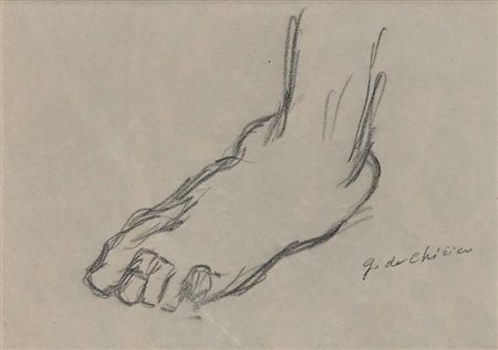 Giorgio De Chirico (Volo 1888 - Roma 1978) Studio di piede Metà anni '60...