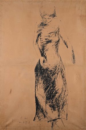 Pericle Fazzini (Grottammare 1913 - Roma 1987) Figura di donna in piedi 1931...