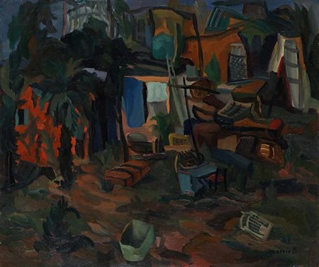 Giovanni Omiccioli (Roma 1901 - Roma 1975) Orto n 38 1943 Firma e data in...