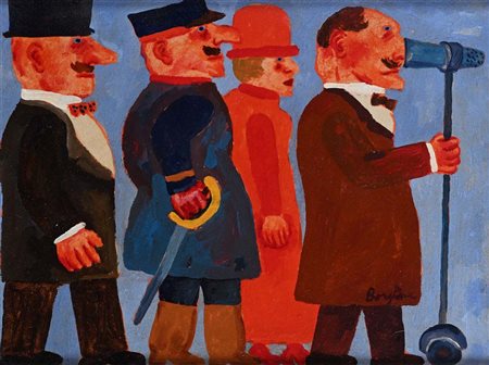 Franz Borghese (Roma 1941 - Roma 2005) Figure Firma sul fronte "Borghese". Al...