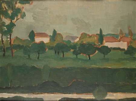 Gabriele Mucchi (Torino 1899 - Milano 2002) Paesaggio di Vignate 1944 Due...