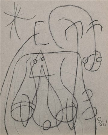 Joan Mirò (Barcellona 1893 - Palma di Maiorca 1983) Femme, oiseau, etoile...