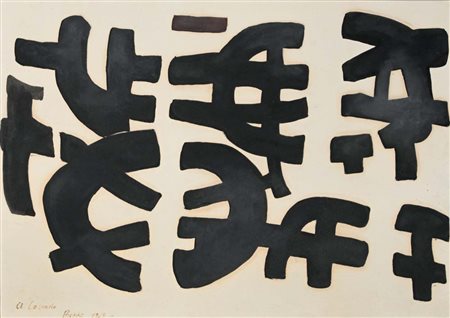 Giuseppe Capogrossi (Roma 1900 - Roma 1972) Senza titolo Dedica, firma e data...