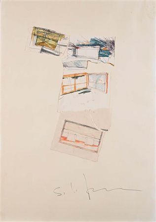 Mario Schifano (Homs 1934 - Roma 1998) Senza titolo Firma a matita sul fronte...