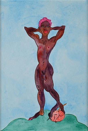 Luigi Ontani (Vergato 1943) Moro montano del melograno 2000/2018 Al verso...