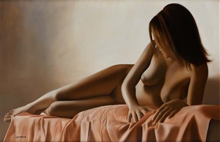 Luciano Ventrone (Roma 1942) La mia modella Firma in basso a sinistra...