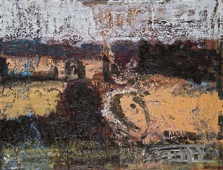 Ruggero Savinio (Torino 1934) Paesaggio 1980 Al verso reca firma, data e...