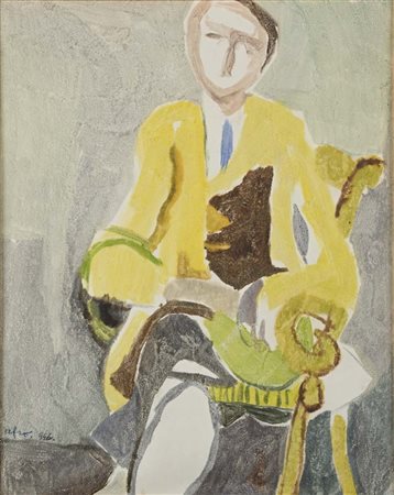 Afro Basaldella (Udine 1912 - Zurigo 1976) Ritratto di uomo seduto 1946 Firma...