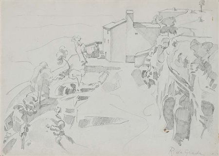 Raffaele De Grada (Milano 1885 - Milano 1957) Paesaggio 1935 Firma sul fronte...