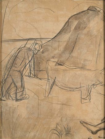 Mario Sironi (Tempio Pausania 1885 - Milano 1961) Nei campi 1926 Firma in...