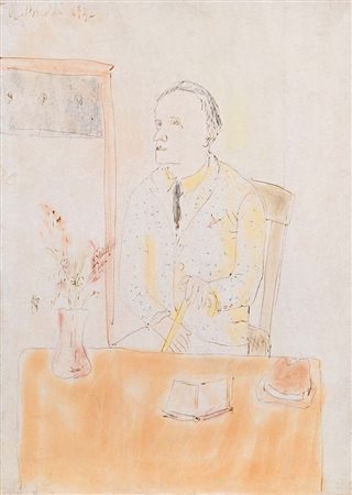 Renato Birolli (Verona 1905 - Milano 1959) L'uomo del bastone - ritratto del...