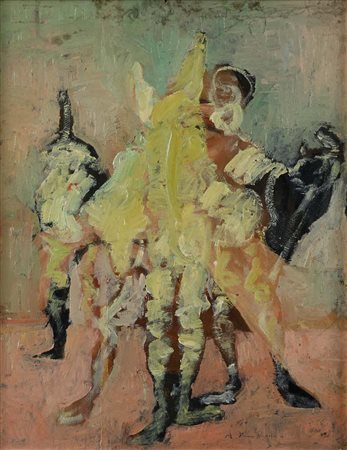 Antonio Vangelli (Roma 1917 - Roma 2003) Arlecchi 1946 Firma e data in basso...