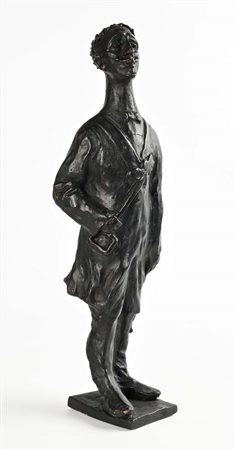 Scultore del XX secolo Ritratto di Gabriele d'Annunzio in piedi Scultura in...