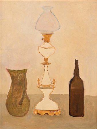 Carlo Quaglia (Terni 1903 - Roma 1970) Torciera, bottiglia e brocca Al verso...