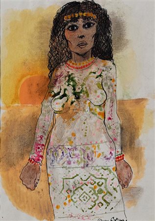 Bruno Caruso (Palermo 1927 - Roma 2018) Donna araba - dalla serie sul "Nuovo...