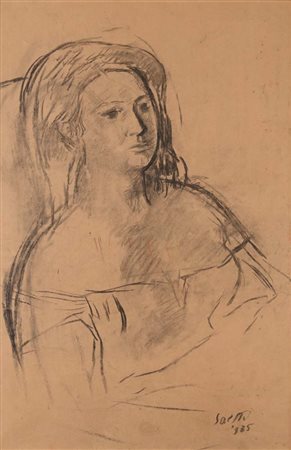 Bruno Saetti (Bologna 1902 - Bologna 1984) Ritratto di donna 1935 Firma e...