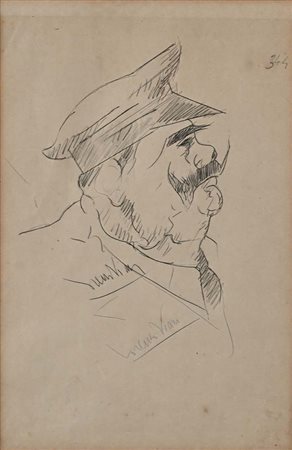 Lorenzo Viani (Viareggio 1882 - Lido Di Ostia 1936) Ritratto di uomo con...