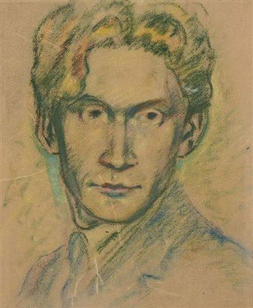 Arthur Bryks (Falkow 1894 - Genova 1970) Autoritratto 1948 Pastelli su carta...