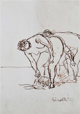 Renato Birolli (Verona 1905 - Milano 1959) Donne che si svestono 1939 Firma e...