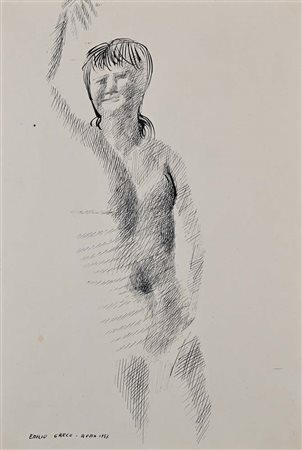 Emilio Greco (Catania 1913 - Roma 1995) Nudo di donna in piedi 1957 Firma e...