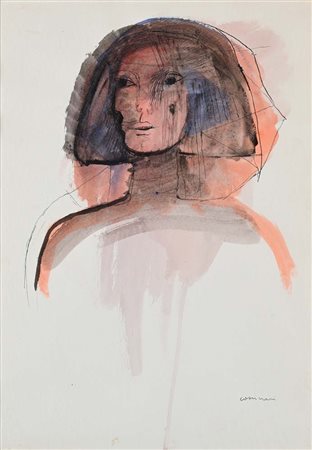 Bruno Cassinari (Piacenza 1912 - Milano 1992) Ritratto di donna 1985 Firma...