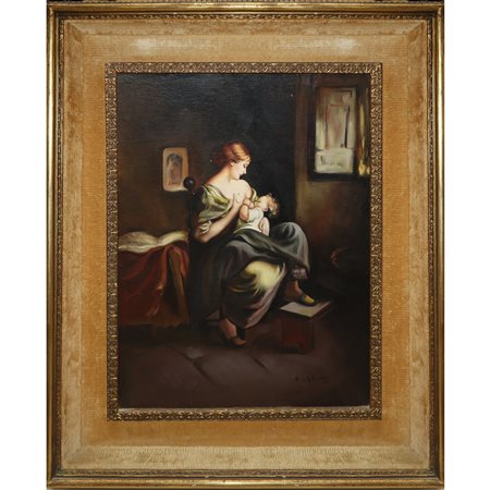 Donna che allatta il bambino