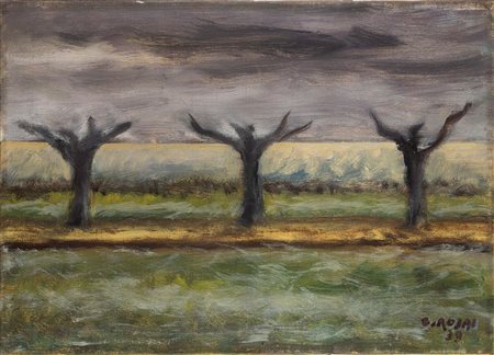 Ottone Rosai 1885 Firenze-1957 Ivrea Inverno (Tre alberi), 1939 olio su tela...