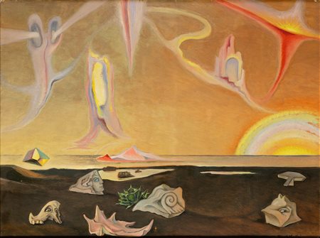 Alberto Martini 1876 Oderzo (TV)-1954 Milano Plage et ciel magique - la...