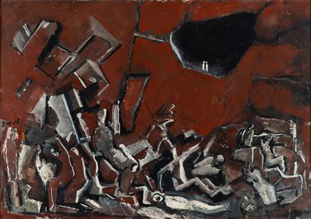 Mario Sironi 1885 Sassari-1961 Milano Apocalisse, 1961 circa tempera e olio...
