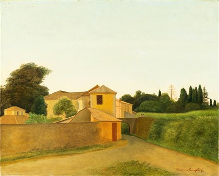 Antonio Donghi 1897 Roma-1963 Roma Paesaggio romano, 1938 olio su tela Largh....