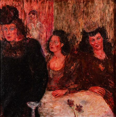 Aligi Sassu 1912 Milano-2000 Pollença (SP) Donne al caffè, 1940 olio su tela...